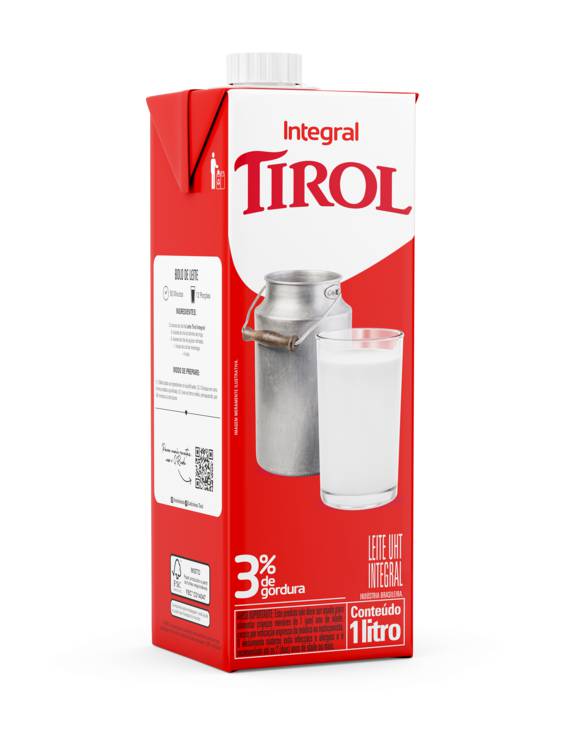 LEITE UHT INTEGRAL TIROL C/ TAMPA ROSCA