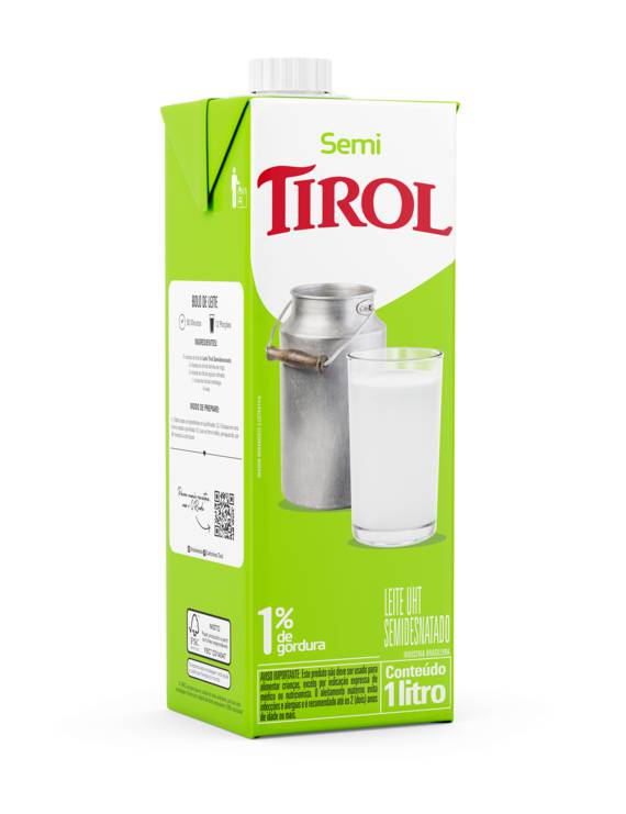 LEITE UHT SEMI DESNATADO TIROL 1L C/ TPA ROSCA