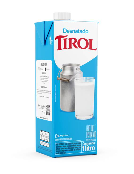 LEITE UHT DESNATADO TIROL 1L C/ TPA ROSCA