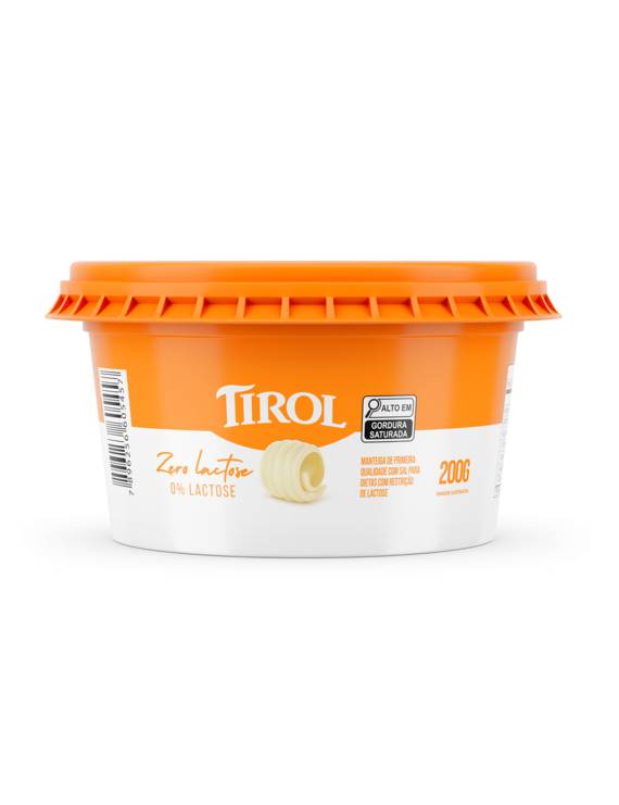 MANTEIGA EXTRA C/ SAL ZERO LACTOSE TIROL 200G
