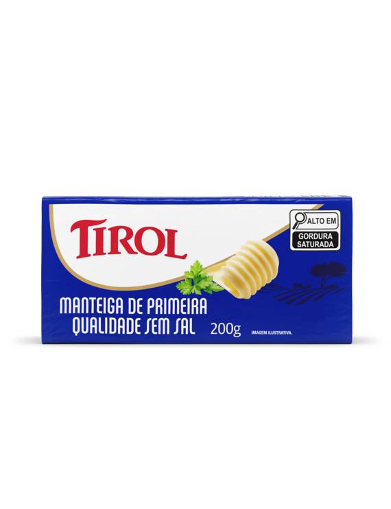MANTEIGA DE PRIMEIRA QUALID S/ SAL TIROL TABLETE 200 GR
