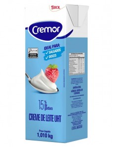CREME DE LEITE UHT CREMOR - TIROL - 1,01 KG