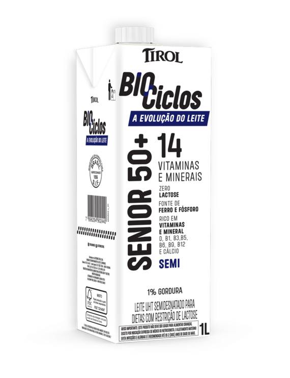 LEITE UHT SEMI ZERO BIOCICLOS SENIOR 1 L