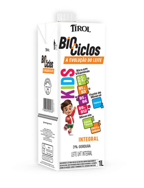 LEITE UHT INTEGRAL BIOCICLOS KIDS TR 1 L