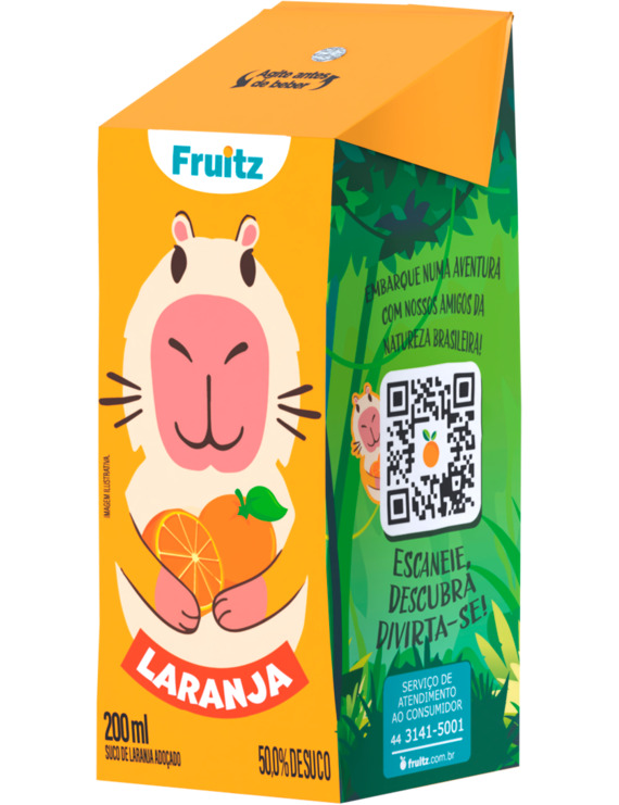 SUCO DE LARANJA ADOCADO FRUITZ CX 200ML