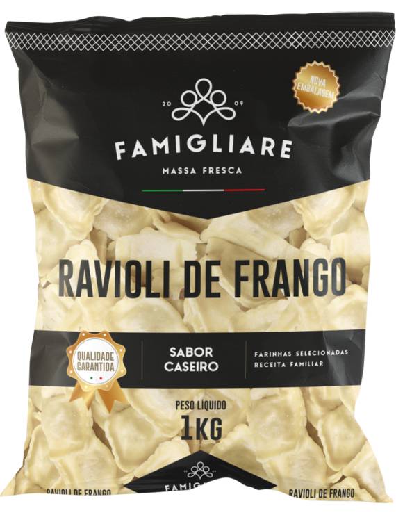 RAVIOLI DE FRANGO FAMIGLIARE - 1 KG