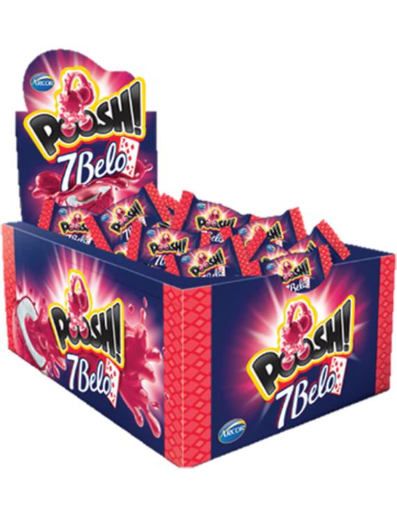 CHICLE POOSH 7 BELO FRAMBOESA 200GR