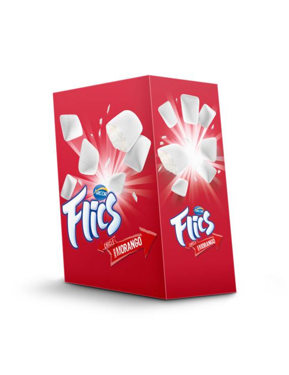 CHICLE FLICS MORANGO 204GR