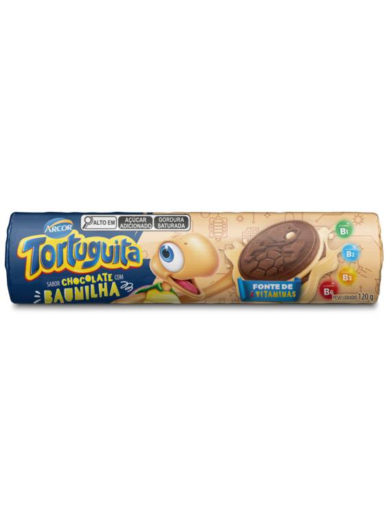 BISC ARCOR TORTUG RECH BAUNILHA 120GR (TUBO)