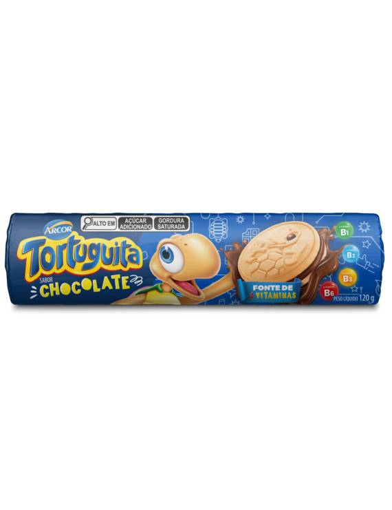 BISC ARCOR TORTUG RECH CHOCOLATE 120GR (TUBO)