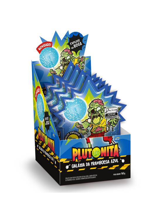 PIRULITO BOLA EXPLOSIVO PLUTONITA FRAMBOESA 15 X 11 G