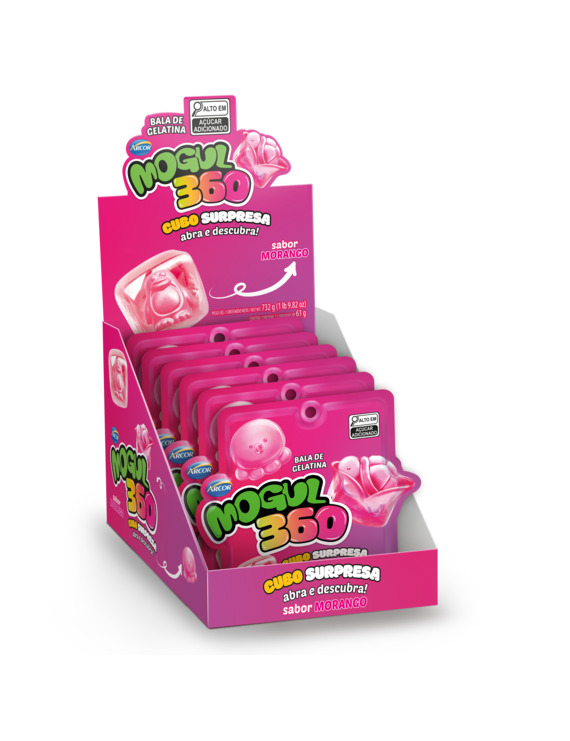 BALA MOGUL CUBOS MORANGO 12X61G